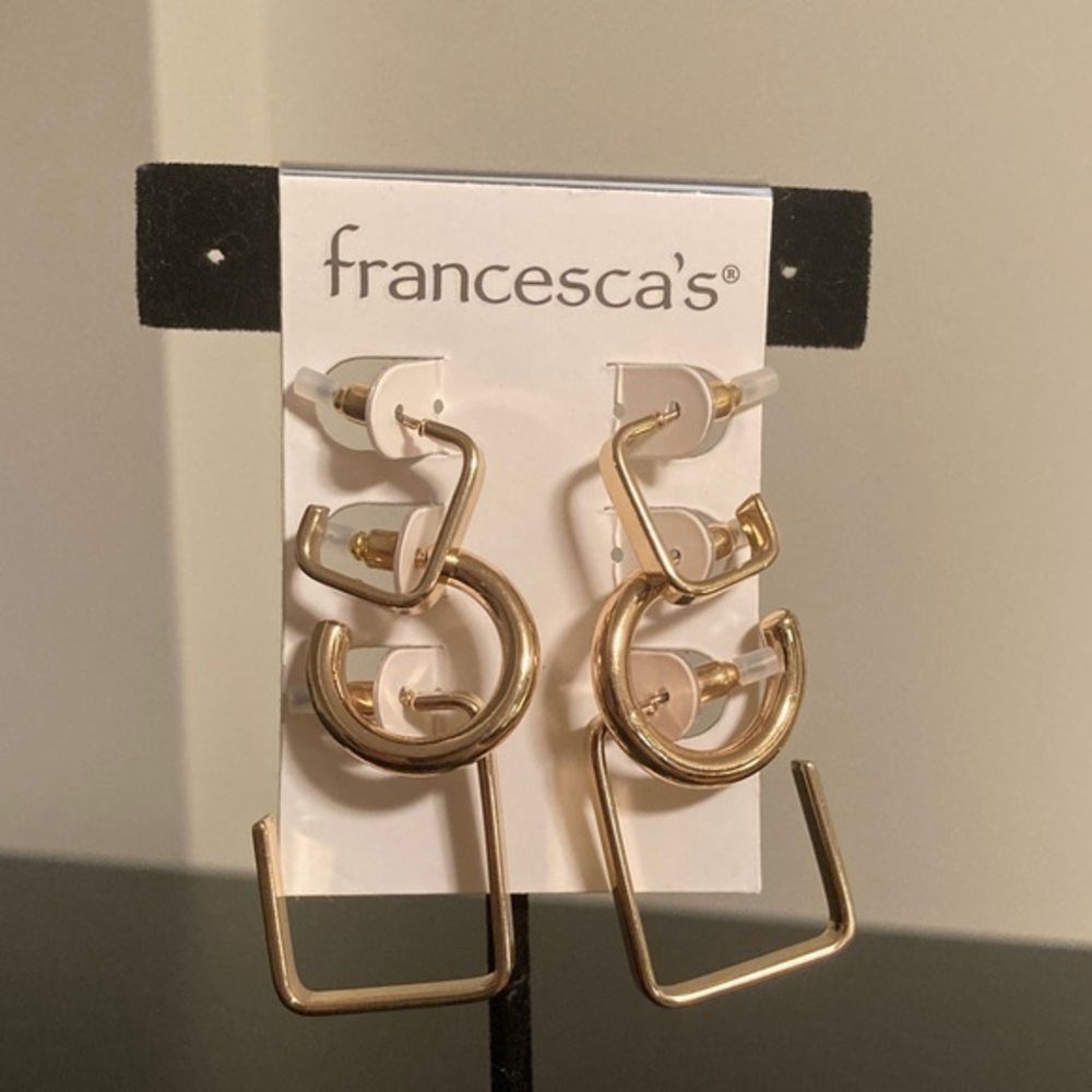 Francesca's Collections Gold Modern Earrings